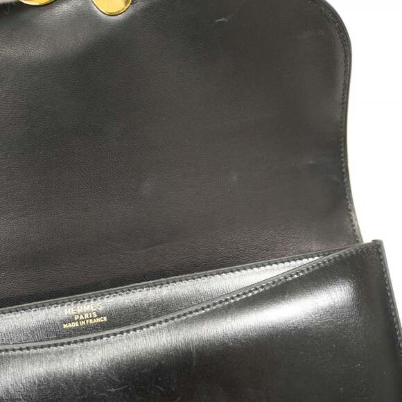 Hermes Hermès Vasco Box Calf Handbag, Black, with 〇Q Stamp, Women's - Picture 12 of 14